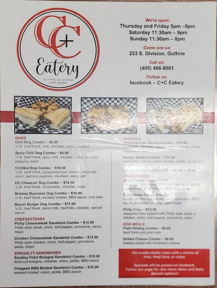 C+C Eatery Philly Cheesesteak Sandwich Combo
